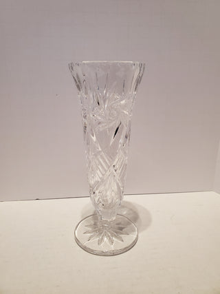 7in glass vase molded etching
