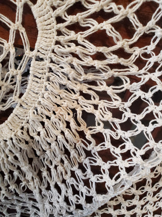 Crochet off white doily. Circular 22in