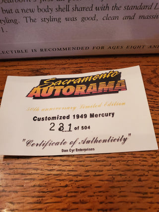 50th Autorama edition 1949 Mercury die cast bank
