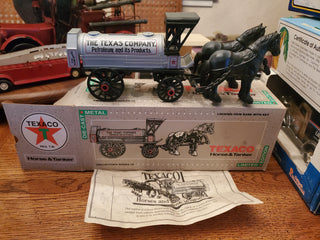 Texaco horse and tanker die cast bank