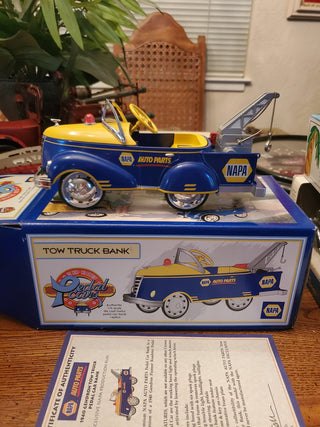 Napa die cast pedal car bank towtruck