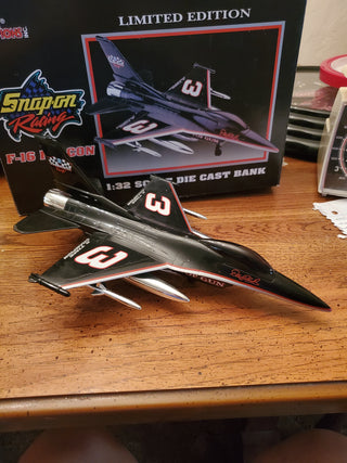 Racing Champions F-16 Falcon 1/32 Scale Die Cast Bank.  Earnhardt 1st Production
