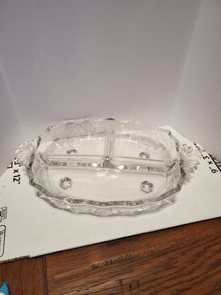 Fostoria CORSAGE CRYSTAL   12" - 3 PART RELISH