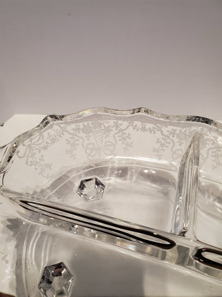 Fostoria CORSAGE CRYSTAL   12" - 3 PART RELISH