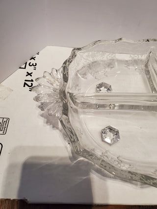 Fostoria CORSAGE CRYSTAL   12" - 3 PART RELISH