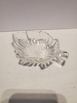 VTG Glass Leaf Trinket Candy Jewelry Dish