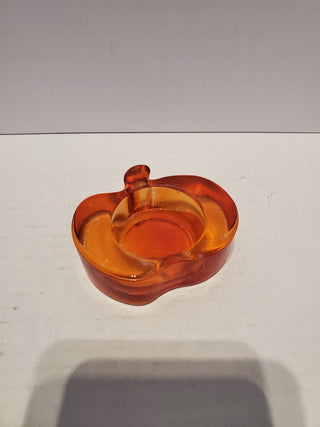 Glass pumpkin tealight holder
