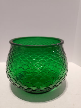 Vtg E O Brody Emerald Green Bowl Fish Scale