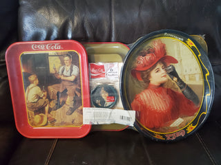 1988  Coca-Cola  4 Metal Tray Set by The Ohio Art Company