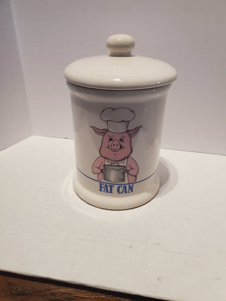 Bandwagon Inc. 1989 Ceramic Pig Fat Can Canister Jar With Lid