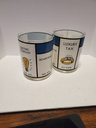 2 Vintage Monopoly Glasses