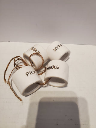 4pc Pier 1 Ceramic Napkin Rings