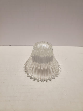 Vintage Ribbed Fluted Clear Glass Taper Candlestick Holder Flared Bottom