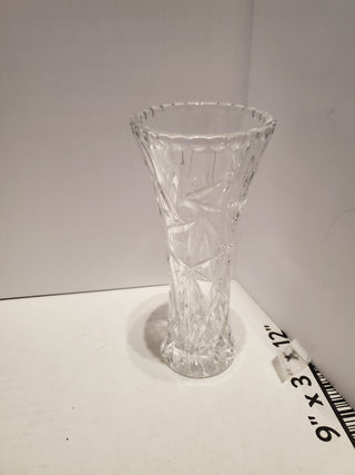 Vintage 6 Inch Crystal Bud Vase Pinwheel Star