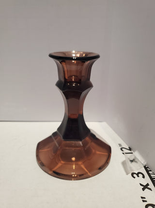 Amethyst Glass 4" Candle Holder