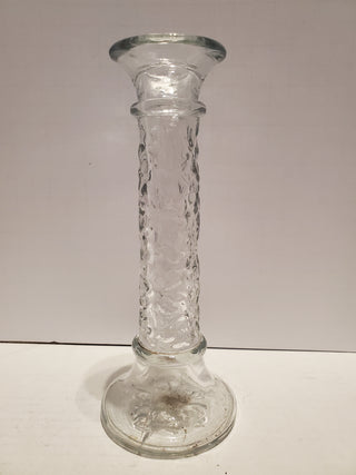 VTG Princess House Fantasia Poinsettias Crystal Candlestick