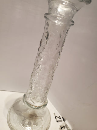 VTG Princess House Fantasia Poinsettias Crystal Candlestick