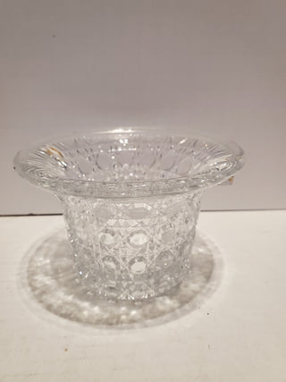 Vintage Avon Fostoria Glass Candle Holder Basket Candy Trinket Dish