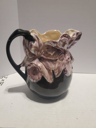 Cattleya Orchid Cramer Mold Pitcher Hand Painted High Gloss Iris Vase