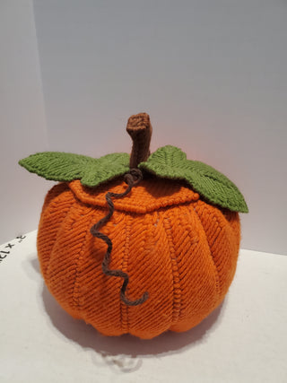 Vintage Pumpkin Candy Basket Halloween Plastic Canvas