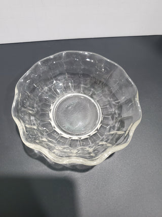 Pressed Glass dessert bowl. Wavy edge
