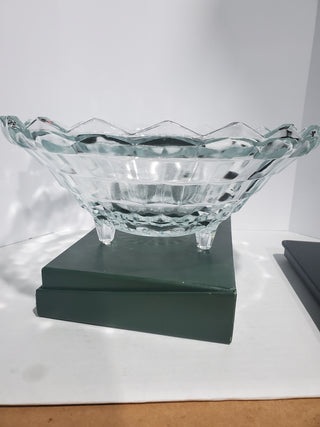 Vintage Home Interiors American Lady Love 3 Toed Clear Glass Bowl