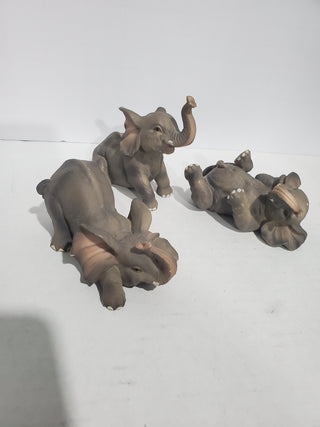 Summit Collection Set Of 3 Elephant Figurines Marked