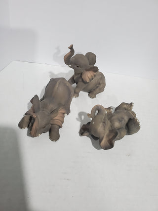 Summit Collection Set Of 3 Elephant Figurines Marked