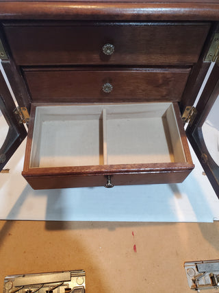 Jay imports  Co. Wooden Jewlery W/music Box 10"x8.5" 5.25"