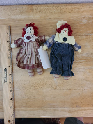 Americana Folk Art Raggedy Ann & Andy Dolls, RCD|93420