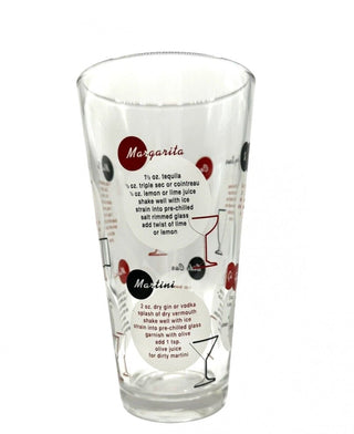 Tall Mixed Drink Cocktail Recipe Glass 18 oz Barware Bartender #47 VV MTS