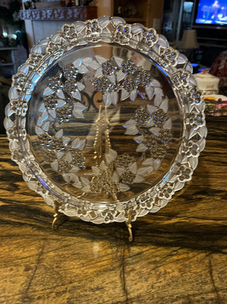 Mikasa Poinsettia Crystal Carmen 13" Serving Platter RSV|124991
