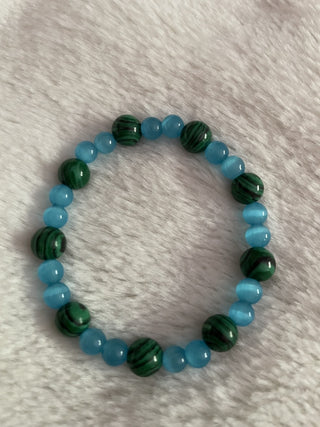 Natural stone bracelet green/blue * RSV|64032