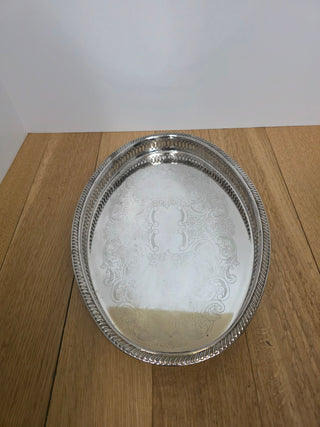 RF 14" Vintage Oval Silver Plate Tray