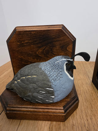 RF 2x Vintage California Quail Bookends