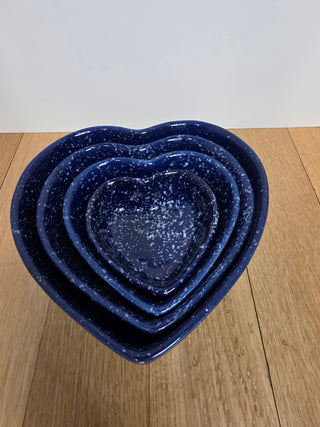 RF Set of 4 Nesting Cobalt Blue Heart Bowls
