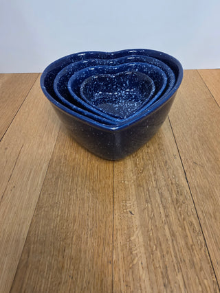 RF Set of 4 Nesting Cobalt Blue Heart Bowls