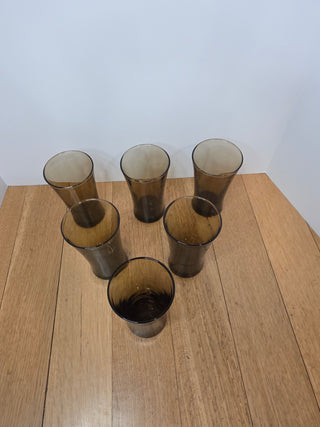 RF 6x Anchor Hocking Linden Brown Tumblers