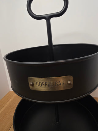 RF Black 2 Tiered Coffee Bar Caddy