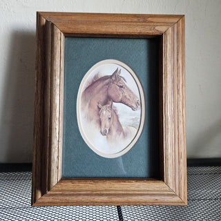 Wood Framed Mother Horse & Foal Wall Art (BRI) - MTS|116903