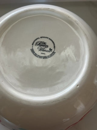 Very Large Pioneer Woman Floral Mixing Serving Bowl Scalloped Edge