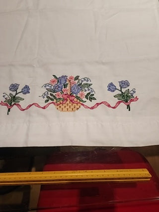 Pillowcase- Floral Cross Stitch