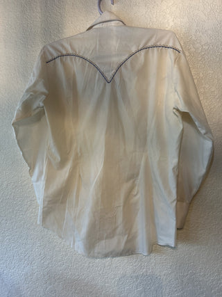12F vtg 70's KARMAN western pearl snap shirt embroidered long tail slim fit mens MTS|68874