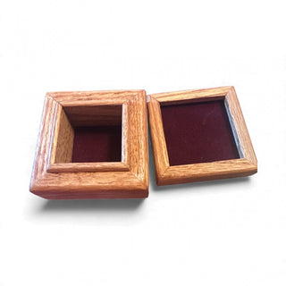 Wooden Wood Pink Rose Ceramic Tile 2.5" X 2.5" X 2" Felt Lined Trinket Box #62 VV MTS|133733