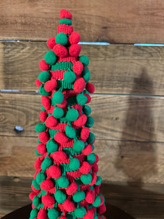 Handmade Red& Green Pom-Pom Christmas Tree ~MTS|138687