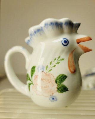 Vintage Andrea By Sadek Chicken Rooster Mini Pitcher Figurine Blue Whale 3" Tall #62 VV MTS|114981
