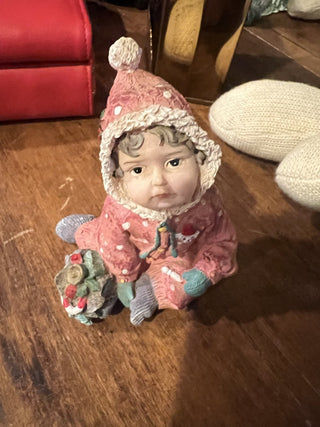 vintage looking snow girl RCD