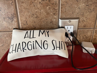 Zippered Canvas Charging Cable Pouch/Bag/Tote|74928