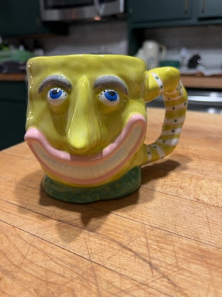 Judie Bomberger Whimsical Face Mug Yellow