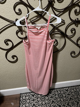New with Tags Women's Size XL Pink/White Striped Tank Dress RCD